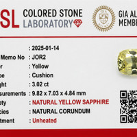 3.02 Ct. Yellow Sapphire from Ceylon (Sri Lanka) Scan Report