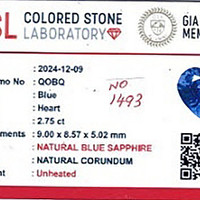2.75 Ct. Blue Sapphire from Ceylon (Sri Lanka) Scan Report