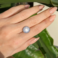 7.83 Ct. Bluish Grey Star Sapphire from Ceylon (Sri Lanka) Life Style