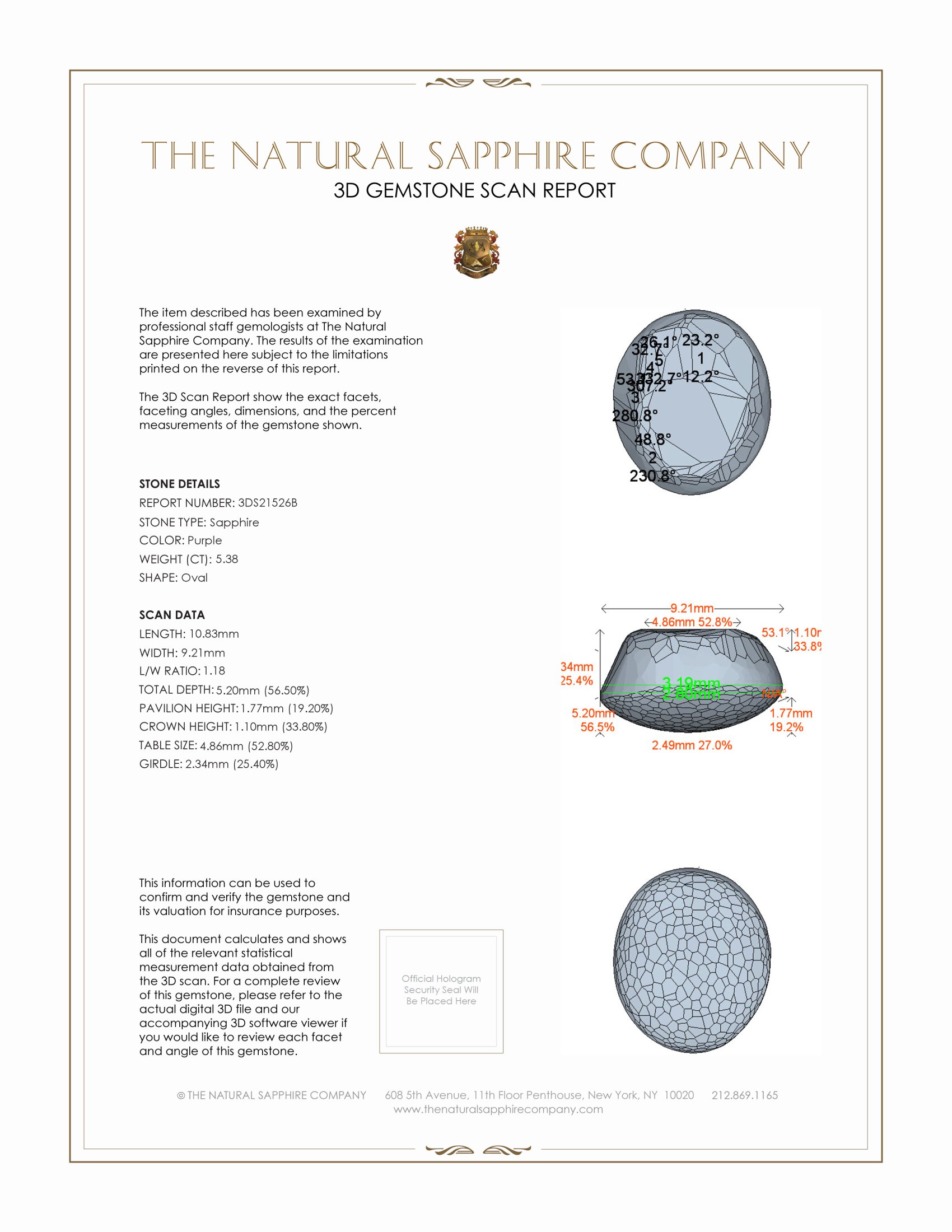 5.38 Ct. Purple Star Sapphire from Ceylon (Sri Lanka)