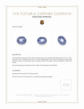 4.96 Ct. Blue Star Sapphire from Ceylon (Sri Lanka) Appraisal
