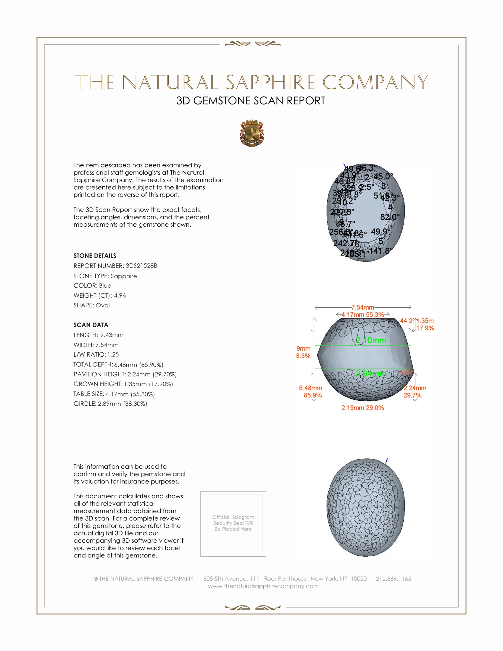 4.96 Ct. Blue Star Sapphire from Ceylon (Sri Lanka)