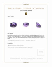 1.65 Ct. Purple Sapphire from Ceylon (Sri Lanka) Appraisal