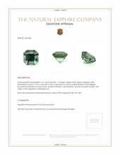 1.41 Ct. Bluish Green Sapphire from Madagascar Appraisal