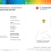 10.00 Ct. Yellow Sapphire from Ceylon (Sri Lanka) Scan Report