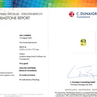 10.11 Ct. Yellow Sapphire from Ceylon (Sri Lanka) Scan Report