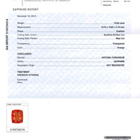 10.69 Ct. Orange Sapphire from Ceylon (Sri Lanka) Scan Report