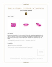 1.11 Ct. Pink Sapphire from Ceylon (Sri Lanka) Appraisal