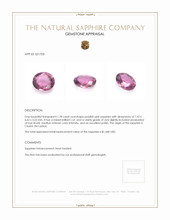 1.78 Ct. Purplish Pink Sapphire from Ceylon (Sri Lanka) Appraisal