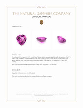 0.99 Ct. Pinkish Purple Sapphire from Ceylon (Sri Lanka) Appraisal