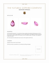 1.16 Ct. Purplish Pink Sapphire from Ceylon (Sri Lanka) Appraisal