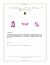 1.16 Ct. Purplish Pink Sapphire from Ceylon (Sri Lanka) Appraisal
