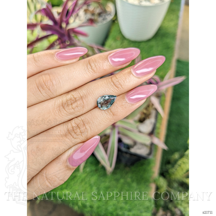 3.11 Ct. Bluish Green Sapphire from Ceylon (Sri Lanka)