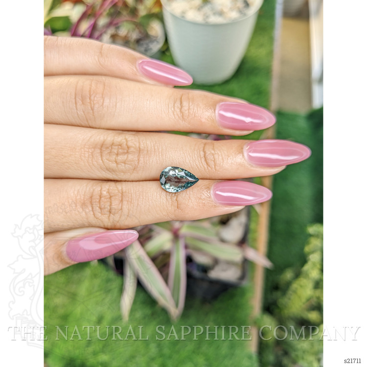 3.11 Ct. Bluish Green Sapphire from Ceylon (Sri Lanka)