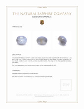 2.71 Ct. Greyish Blue Star Sapphire from Ceylon (Sri Lanka) Appraisal