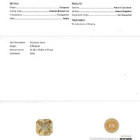 9.70 Ct. Yellow Sapphire from Ceylon (Sri Lanka) Scan Report