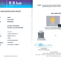 15.17 Ct. Yellow Sapphire from Ceylon (Sri Lanka) Scan Report