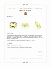 12.33 Ct. Yellow Sapphire from Ceylon (Sri Lanka) Appraisal