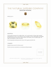 18.27 Ct. Yellow Sapphire from Ceylon (Sri Lanka) Appraisal