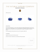 1.12 Ct. Blue Sapphire from Ceylon (Sri Lanka) Appraisal