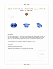 0.58 Ct. Blue Sapphire from Ceylon (Sri Lanka) Appraisal