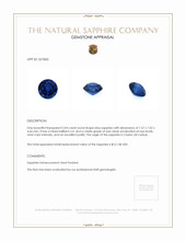 2.04 Ct. Blue Sapphire from Ceylon (Sri Lanka) Appraisal
