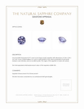 0.97 Ct. Purple Sapphire from Ceylon (Sri Lanka) Appraisal