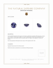 0.78 Ct. Purplish Blue Sapphire from Ceylon (Sri Lanka) Appraisal