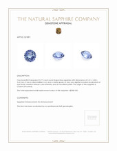 0.77 Ct. Blue Sapphire from Ceylon (Sri Lanka) Appraisal