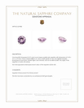 0.59 Ct. Purplish Pink Sapphire from Ceylon (Sri Lanka) Appraisal