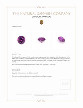 0.55 Ct. Purplish Pink Sapphire from Ceylon (Sri Lanka) Appraisal