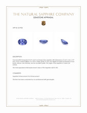 0.69 Ct. Blue Sapphire from Ceylon (Sri Lanka) Appraisal