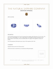 0.78 Ct. Blue Sapphire from Ceylon (Sri Lanka) Appraisal