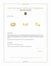 1.12 Ct. Yellow Sapphire from Ceylon (Sri Lanka) Appraisal