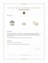 1.18 Ct. Yellow Sapphire from Ceylon (Sri Lanka) Appraisal