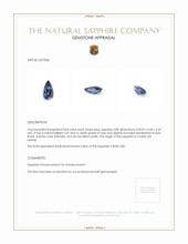 0.84 Ct. Sapphire from Ceylon (Sri Lanka) Appraisal