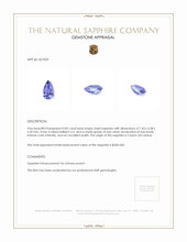 0.82 Ct. Violet Sapphire from Ceylon (Sri Lanka) Appraisal