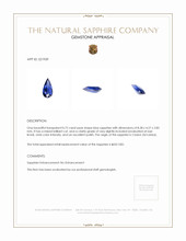 0.72 Ct. Sapphire from Ceylon (Sri Lanka) Appraisal