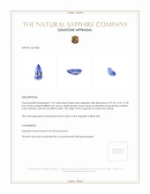 1.39 Ct. Blue Sapphire from Ceylon (Sri Lanka) Appraisal