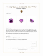 0.61 Ct. Purplish Pink Sapphire from Ceylon (Sri Lanka) Appraisal