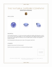 1.13 Ct. Purplish Blue Sapphire from Ceylon (Sri Lanka) Appraisal