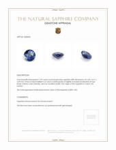 1.09 Ct. Blue Sapphire from Ceylon (Sri Lanka) Appraisal