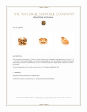 1.17 Ct. Peach Sapphire from Ceylon (Sri Lanka) Appraisal