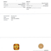 5.53 Ct. Yellow Sapphire from Ceylon (Sri Lanka) Scan Report