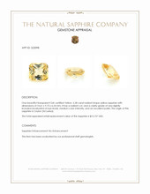6.38 Ct. Yellow Sapphire from Ceylon (Sri Lanka) Appraisal