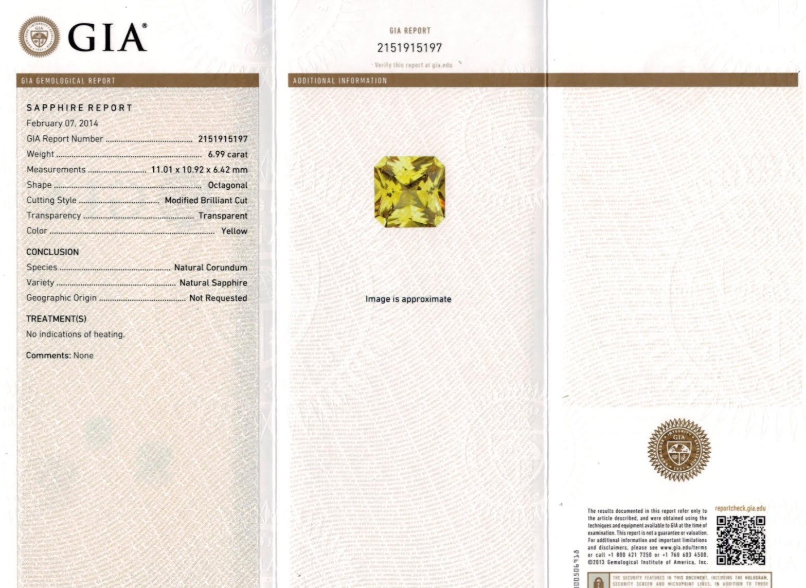 6.99 Ct. Yellow Sapphire from Ceylon (Sri Lanka)