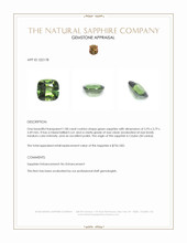 1.08 Ct. Green Sapphire from Ceylon (Sri Lanka) Appraisal