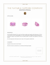 3.64 Ct. Purplish Pink Sapphire from Ceylon (Sri Lanka) Appraisal