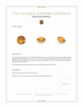 3.23 Ct. Yellowish Orange Sapphire from East Africa Appraisal