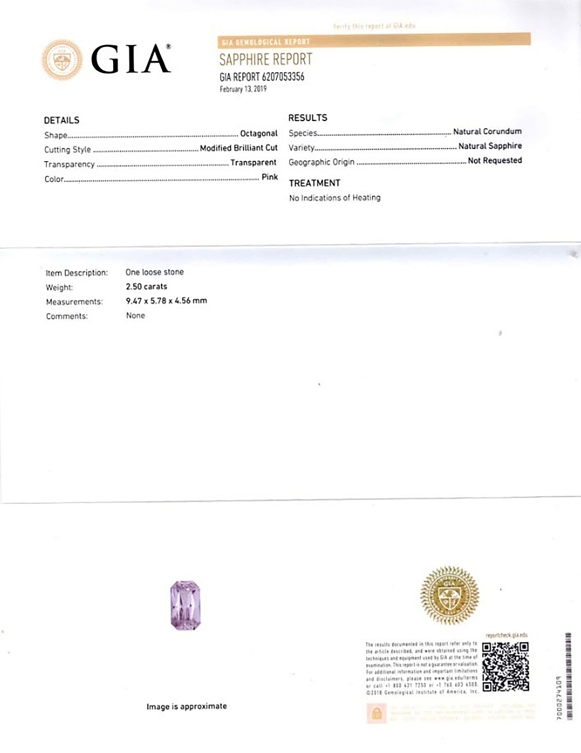 2.50 Ct. Pink Sapphire from Ceylon (Sri Lanka)